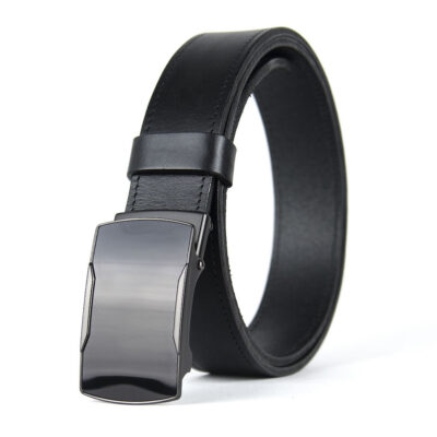 Opasok z pravej kože s brzdovou prackou, šírka 3.5cm - PHANTOM