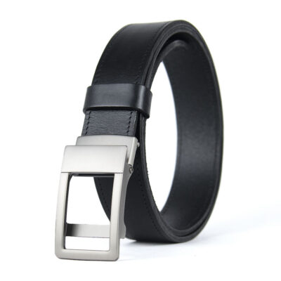 Opasok z pravej kože s brzdovou prackou, šírka 3.5cm - NICKEL AXIS