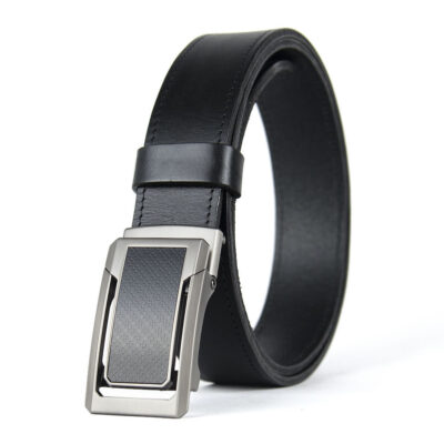 Opasok z pravej kože s brzdovou prackou, šírka 3.5cm - NICKEL CORE