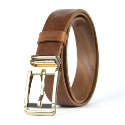 Kožený opasok s dezénom IRON VEIL, šírka 3.3cm, Ručná výroba na Slovensku