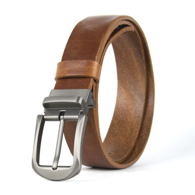 Kožený opasok s dezénom STEEL NOVA, šírka 3.3cm, Ručná výroba na Slovensku