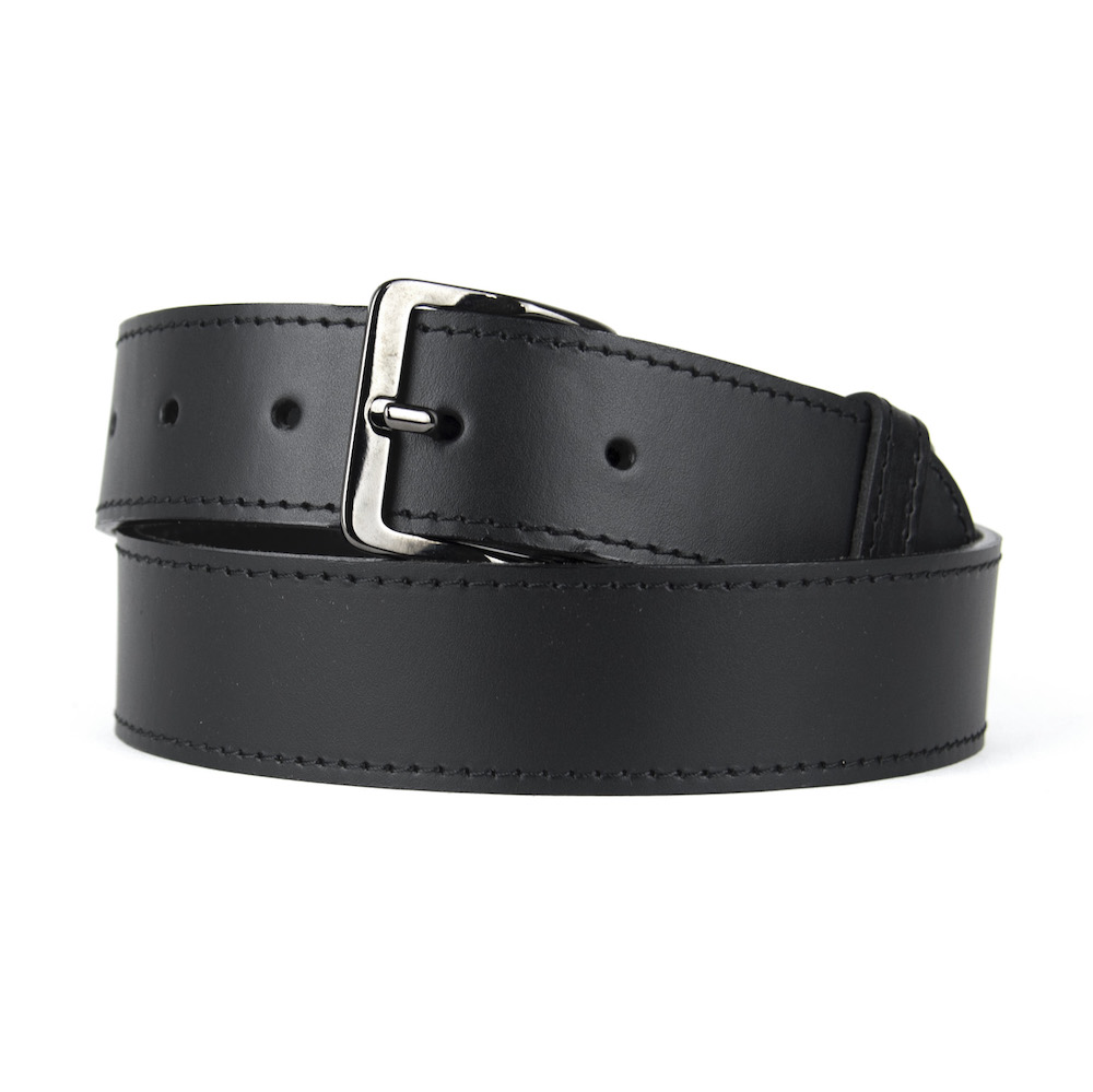 Prémiový kožený opasok BLACK VALERIO, 4cm šírka, čierna farba – Obrázok 4