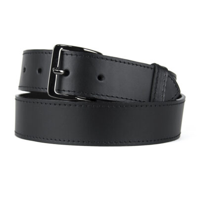 Prémiový kožený opasok BLACK VALERIO, 4cm šírka, čierna farba
