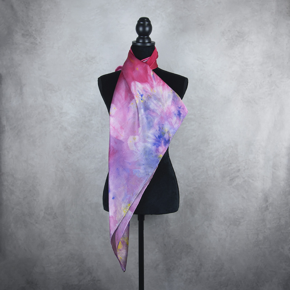 Hodvábna šatka LIMITED_330, Ručná výroba na Slovensku, 90 x 90cm – Obrázok 3