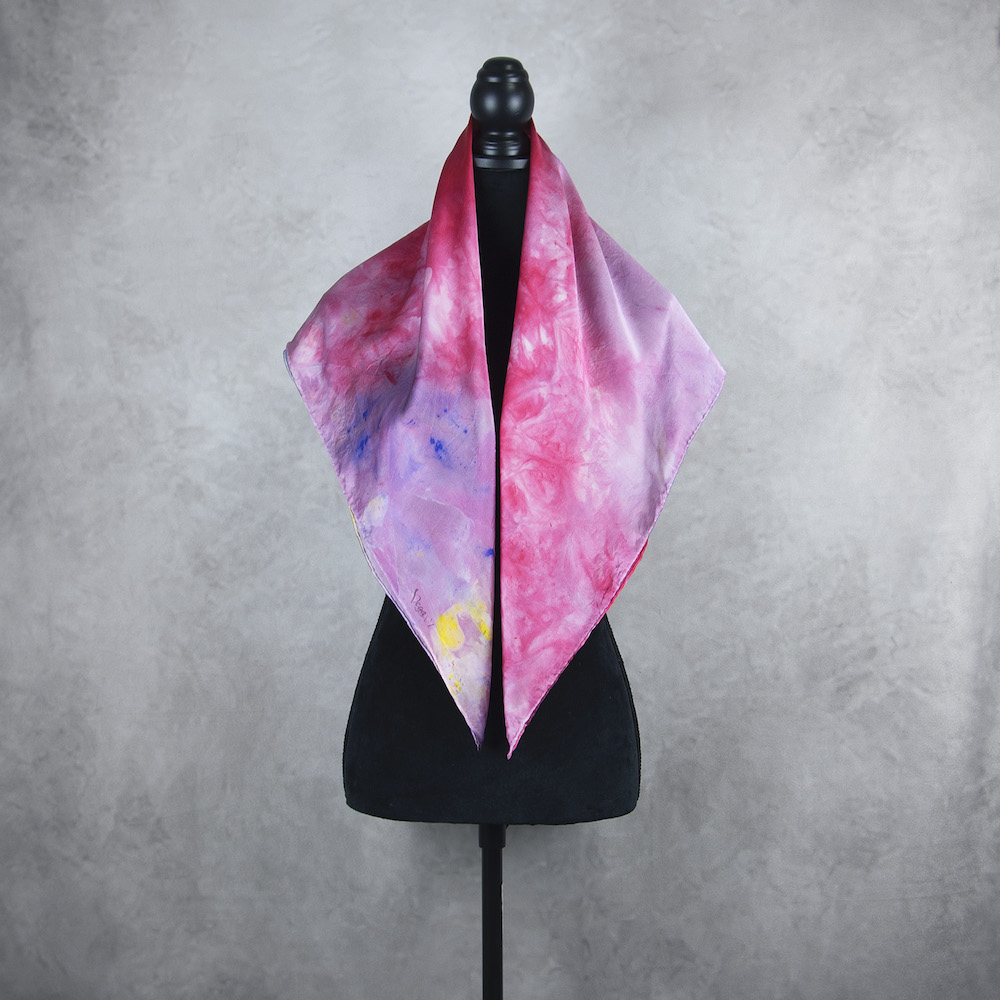 Hodvábna šatka LIMITED_330, Ručná výroba na Slovensku, 90 x 90cm – Obrázok 4
