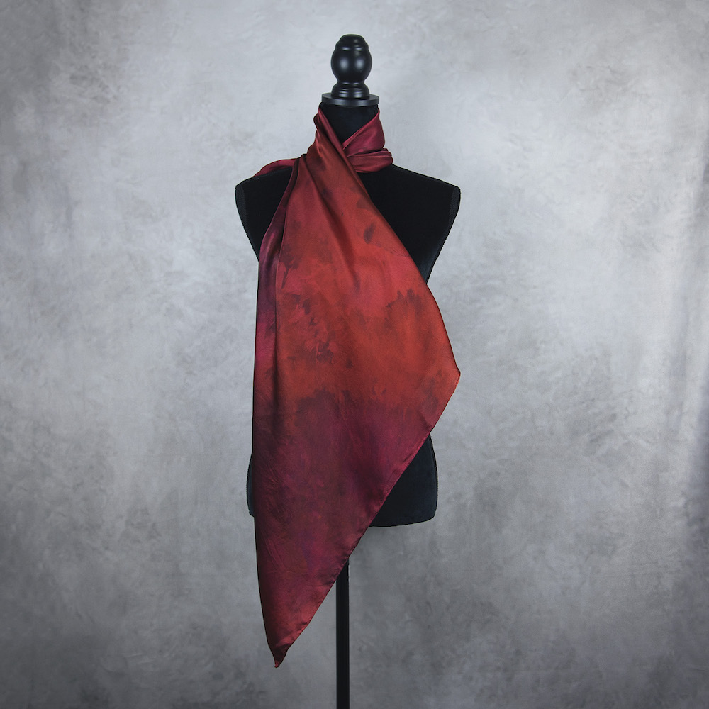Hodvábna šatka LIMITED_345, Ručná výroba na Slovensku, 90 x 90cm – Obrázok 4