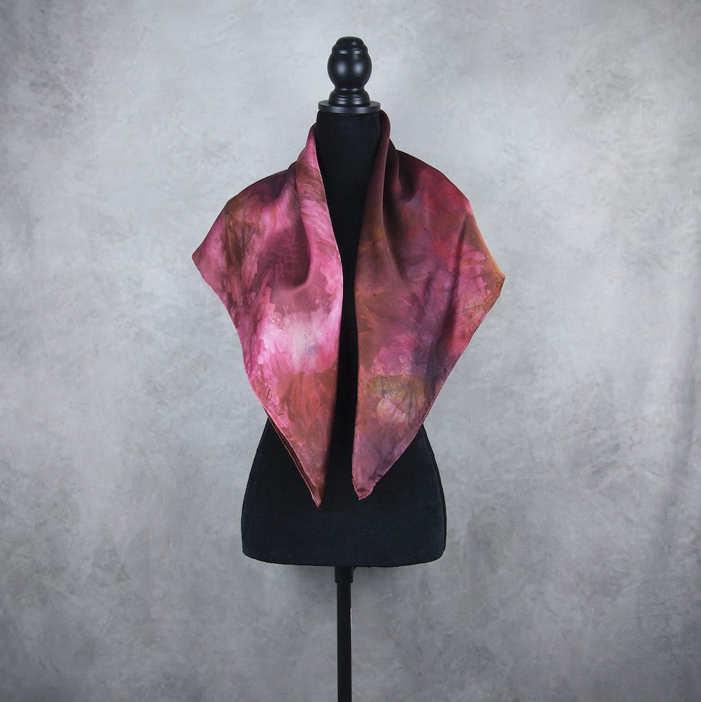 Hodvábna šatka LIMITED_352, Ručná výroba na Slovensku, 90 x 90cm – Obrázok 3