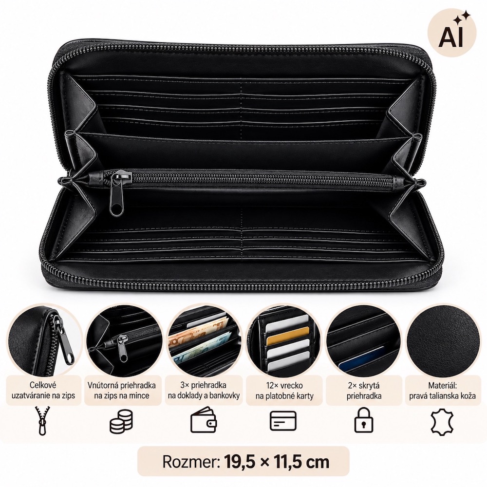 Dámska vyšívaná kožená peňaženka č.8606 s motívom Medveďa – Obrázok 4