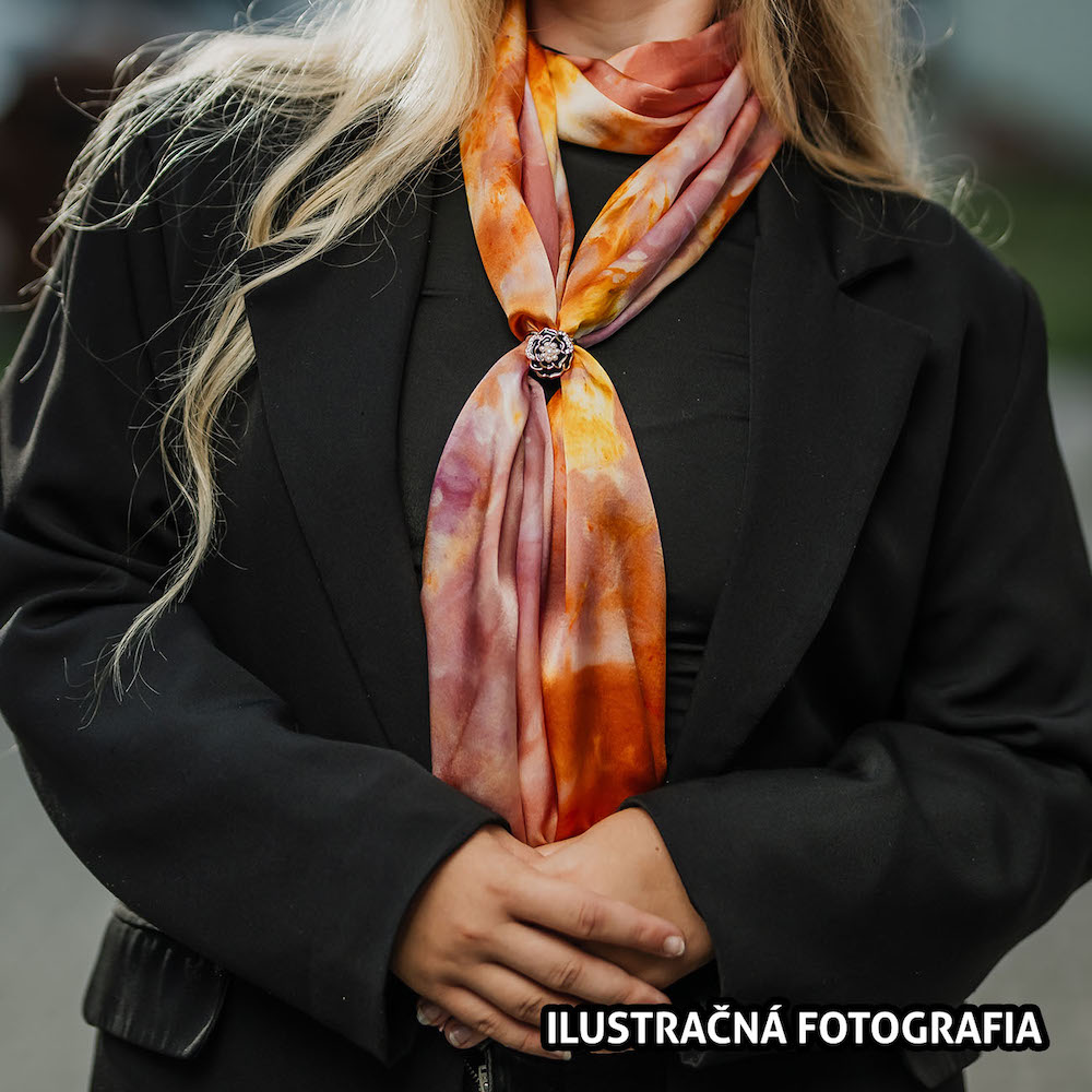 Hodvábny šál LIMITED_36, Ručná výroba na Slovensku, 175 x 45cm – Obrázok 7